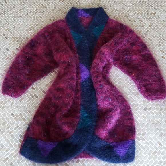 ๐ฅHP๐ฅVTG NWOT hand-knit Mohair coat, S/M red - Picture 8 of 8